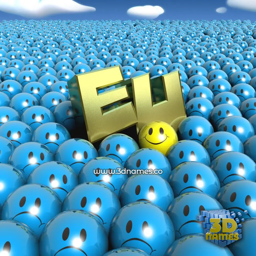 eu in Special Smileys style - 3D name wallpaper