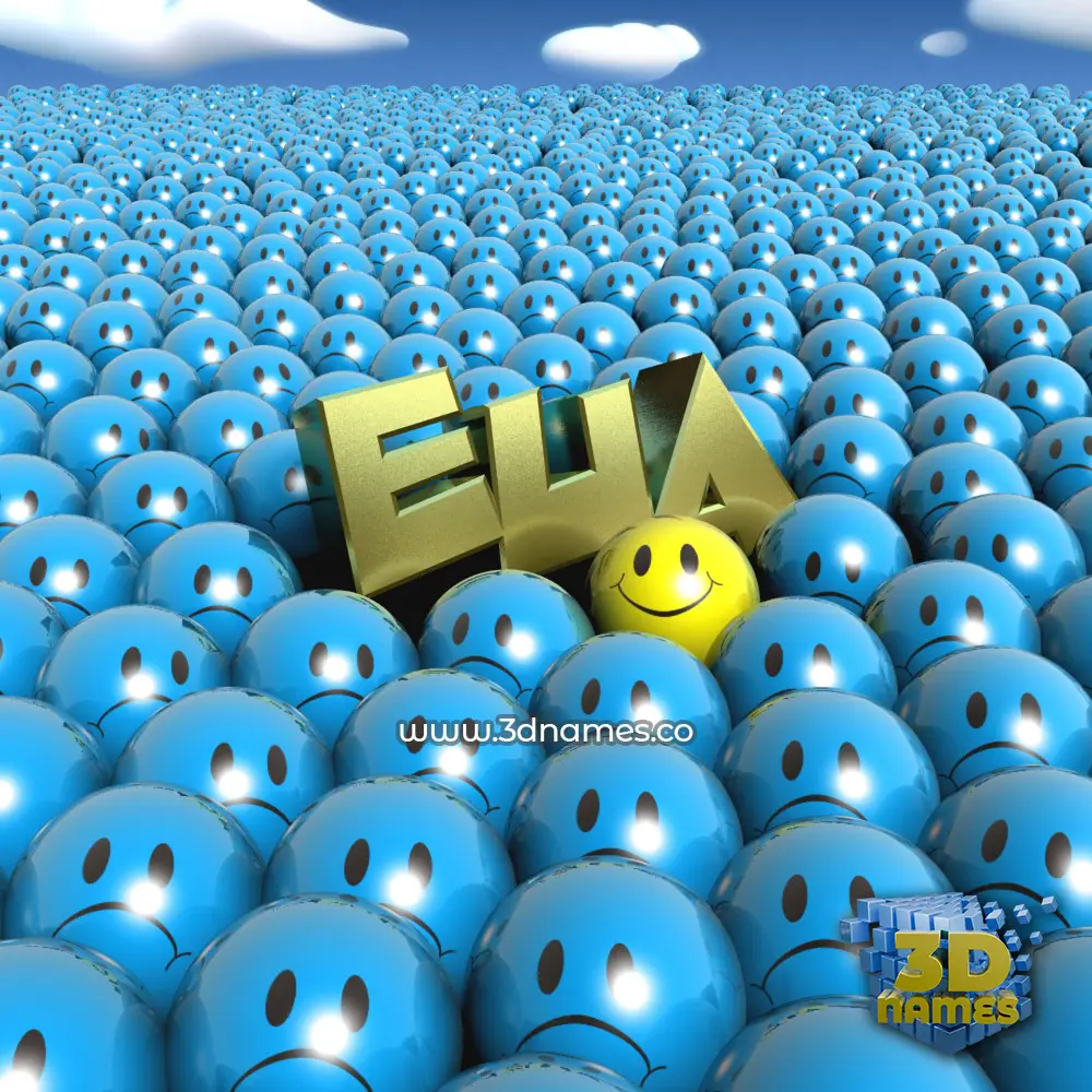 eua in Special Smileys style - 3D name wallpaper