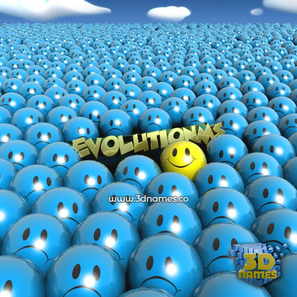 evolutionms in Special Smileys style - 3D name wallpaper
