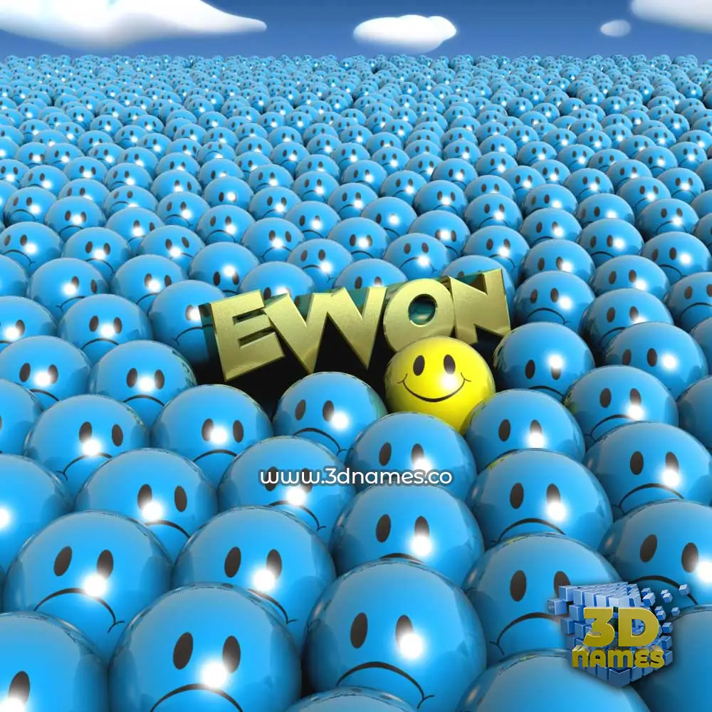 evvon in Special Smileys style - 3D name wallpaper