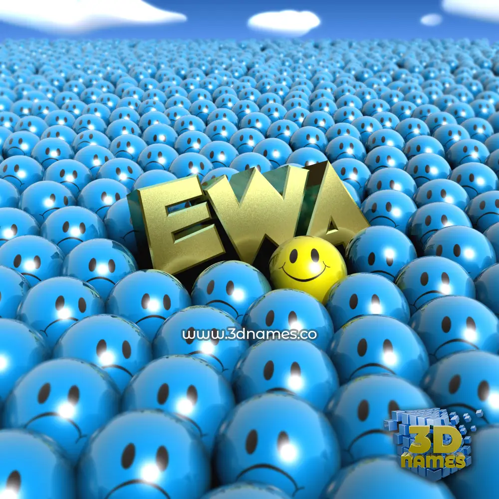 ewa in Special Smileys style - 3D name wallpaper