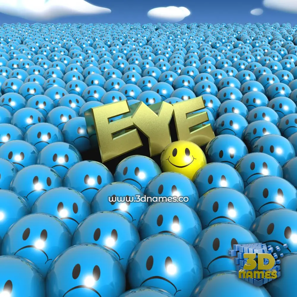 eye in Special Smileys style - 3D name wallpaper