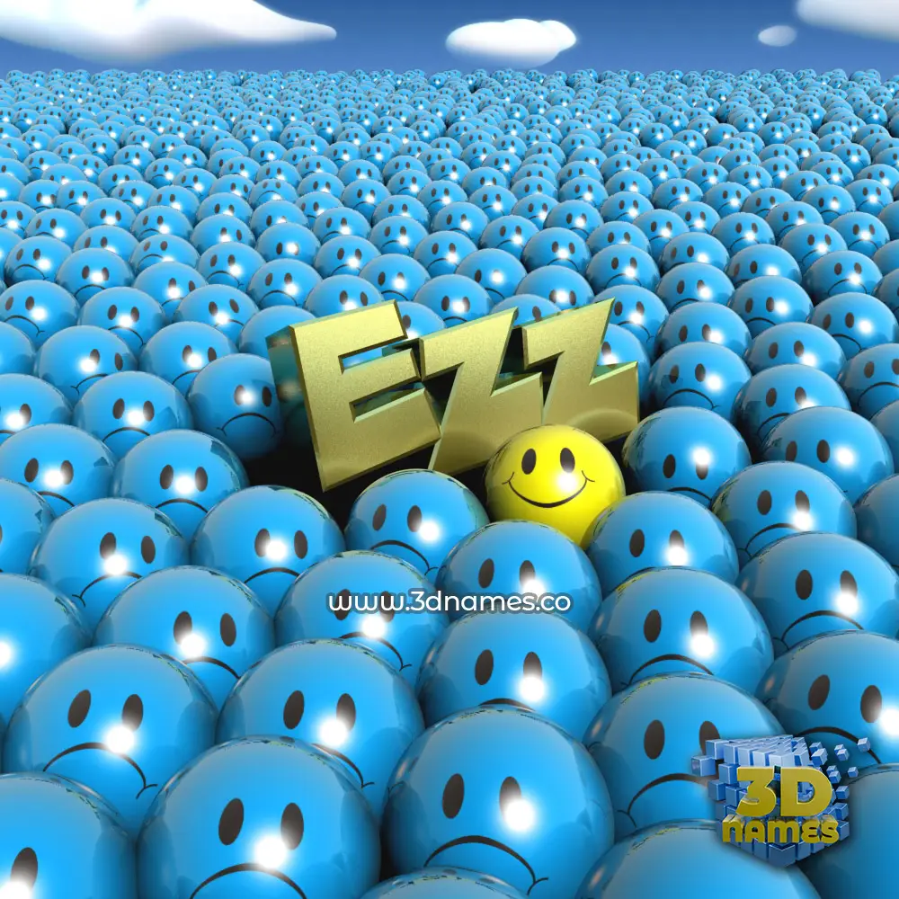 ezz in Special Smileys style - 3D name wallpaper