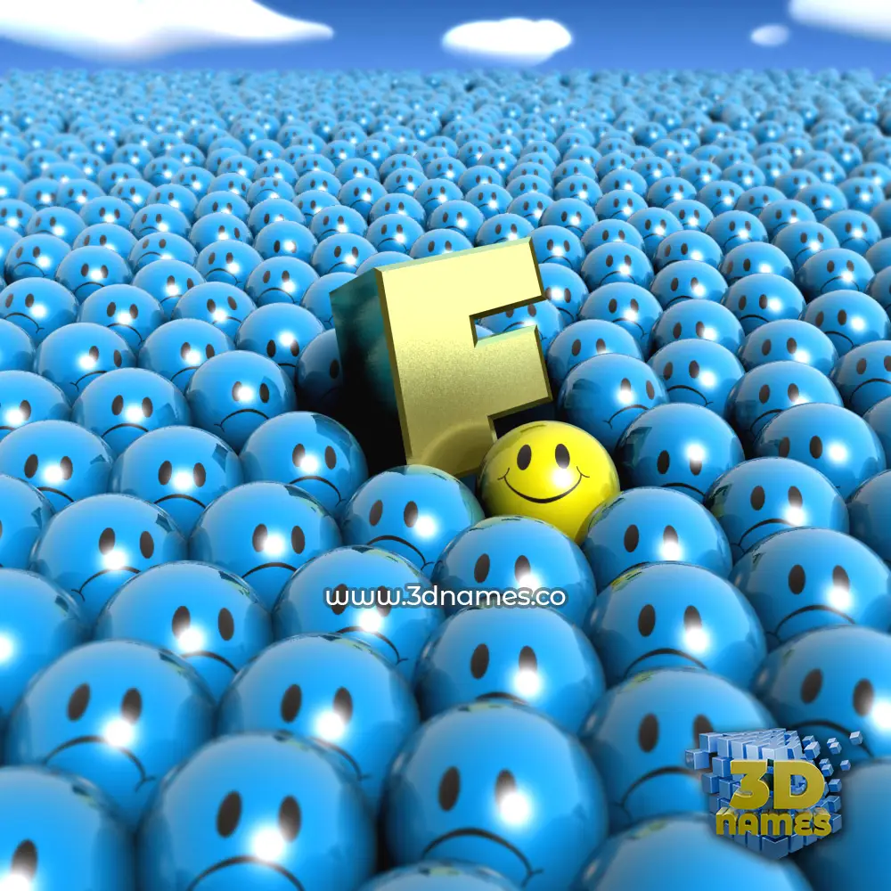 f in Special Smileys style - 3D name wallpaper