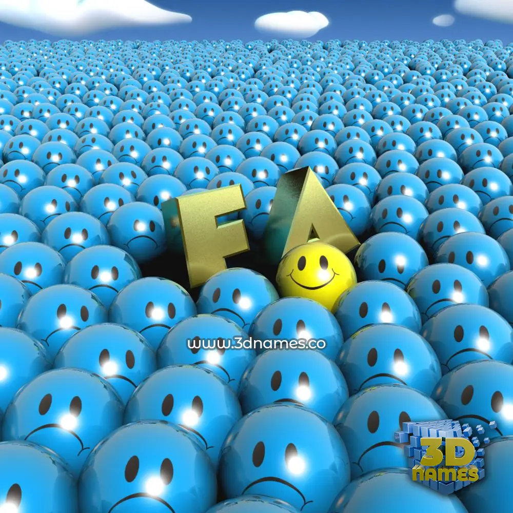f a in Special Smileys style - 3D name wallpaper