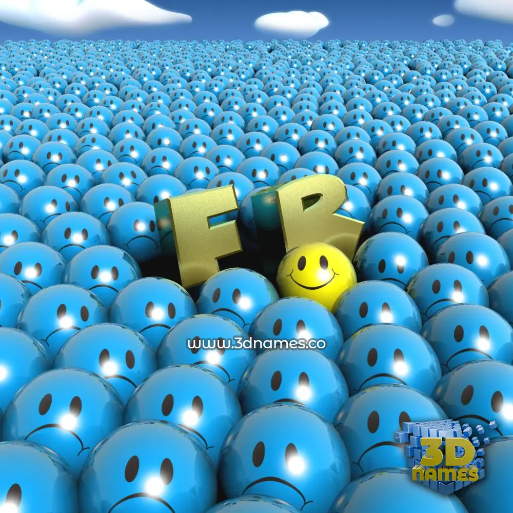 f r in Special Smileys style - 3D name wallpaper