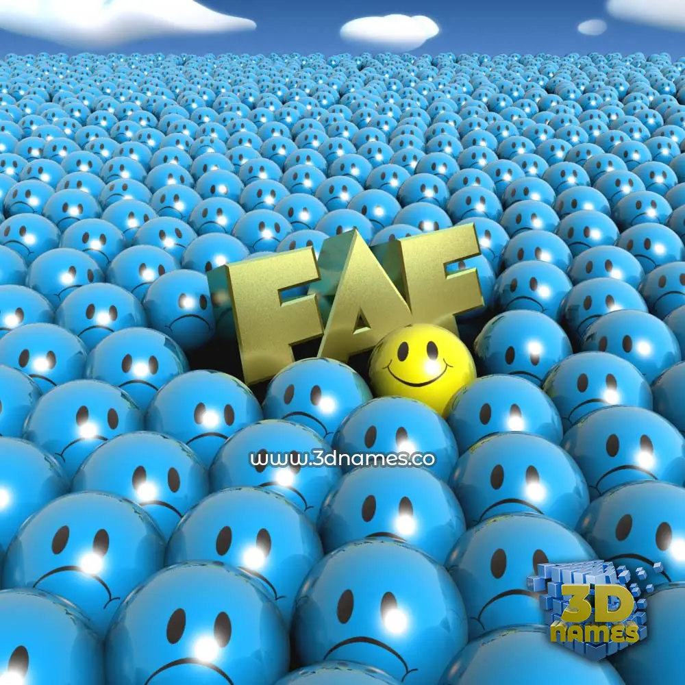 faf in Special Smileys style - 3D name wallpaper
