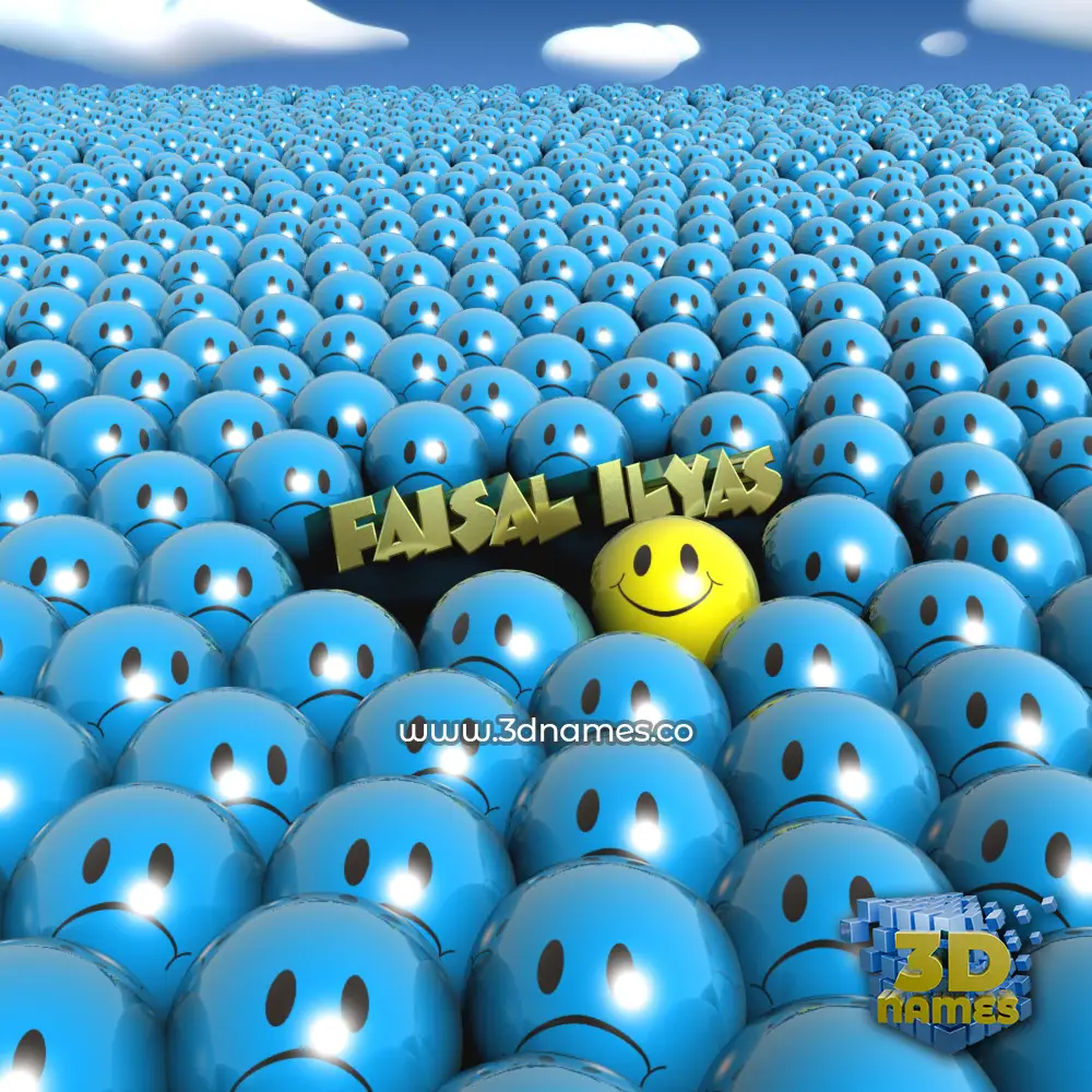 faisal ilyas in Special Smileys style - 3D name wallpaper
