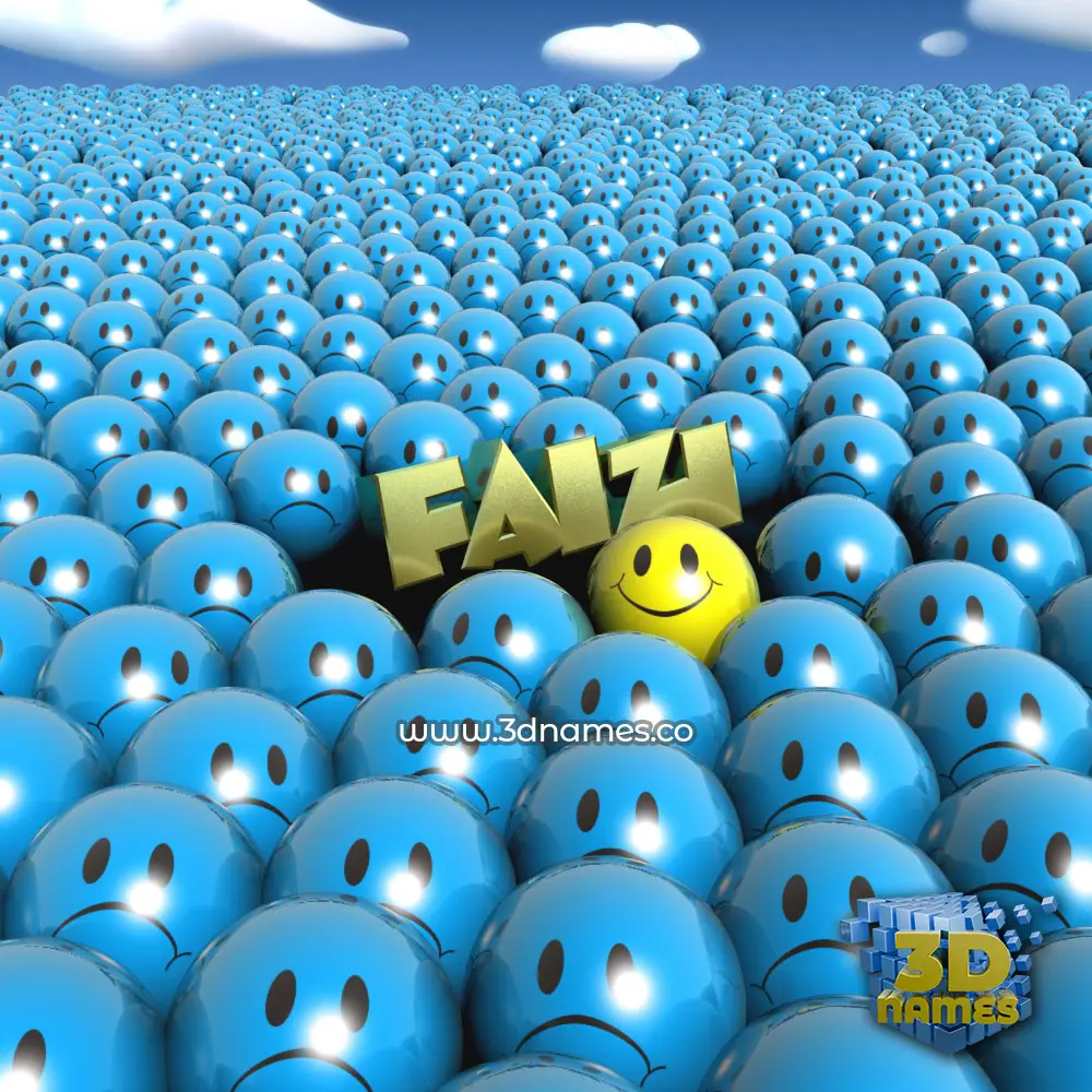 faizi in Special Smileys style - 3D name wallpaper