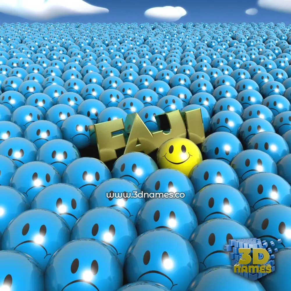 faji in Special Smileys style - 3D name wallpaper