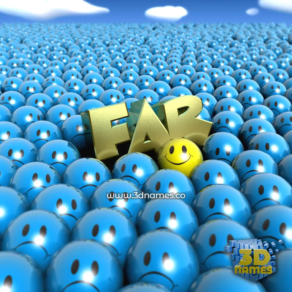 far in Special Smileys style - 3D name wallpaper