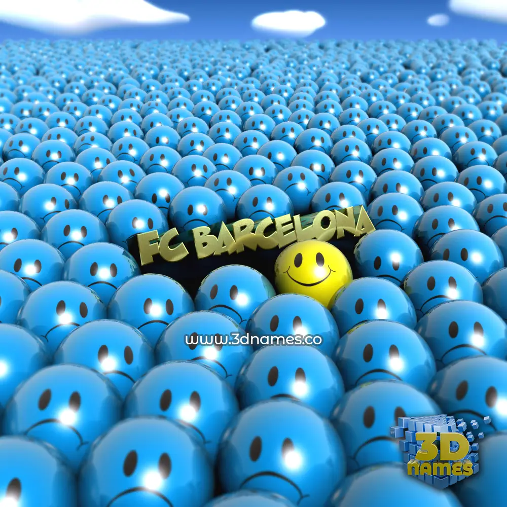 fc barcelona in Special Smileys style - 3D name wallpaper
