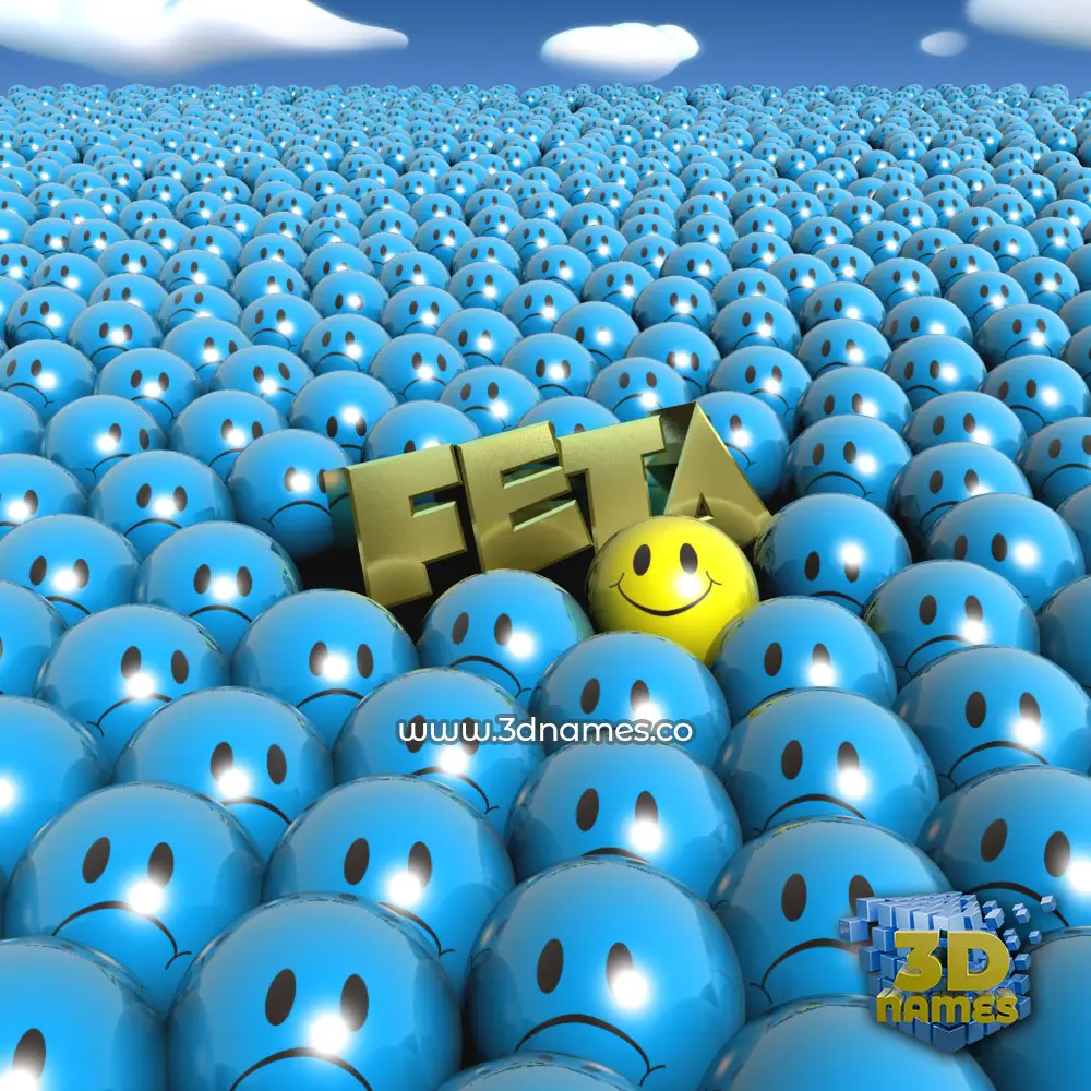 feta in Special Smileys style - 3D name wallpaper