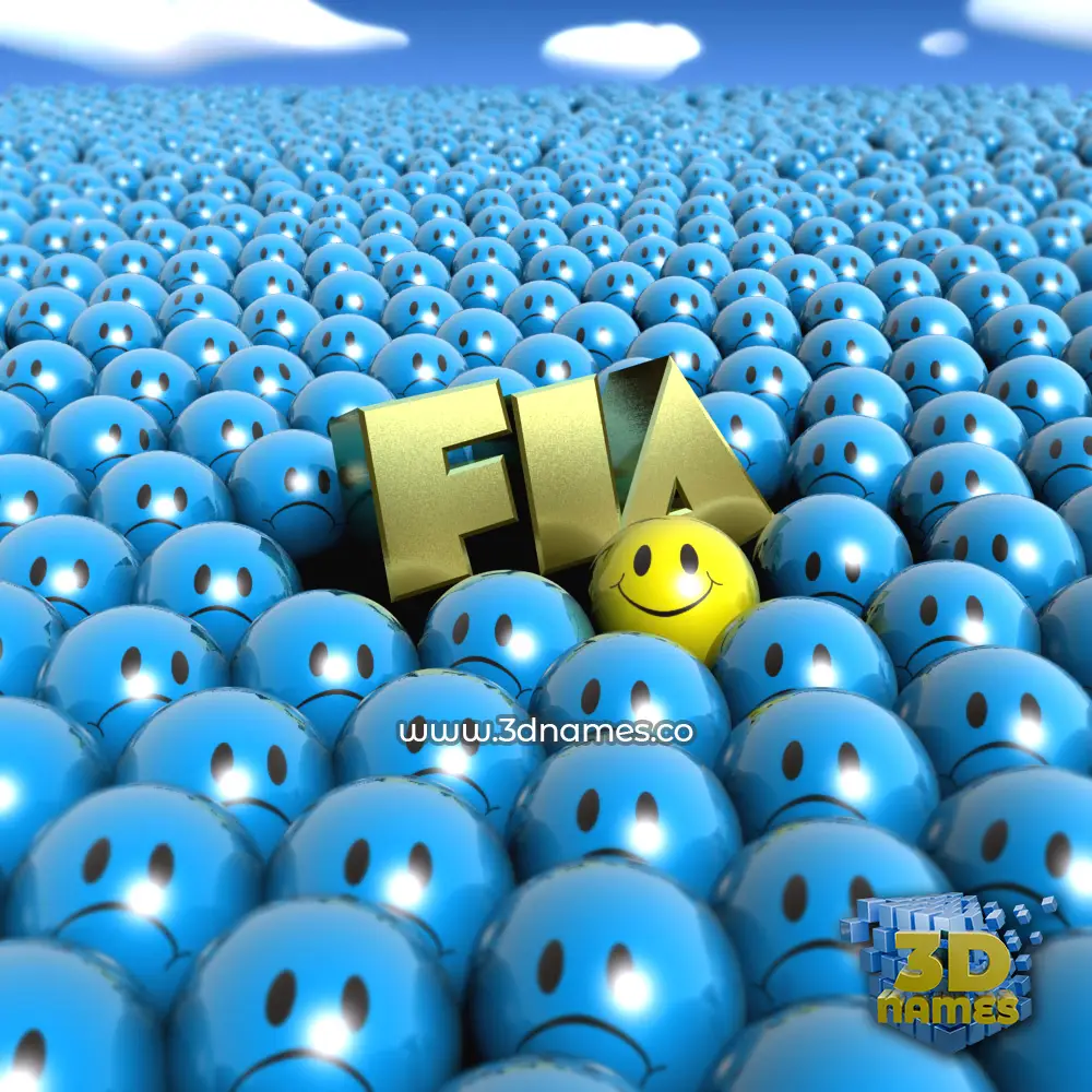 fia in Special Smileys style - 3D name wallpaper