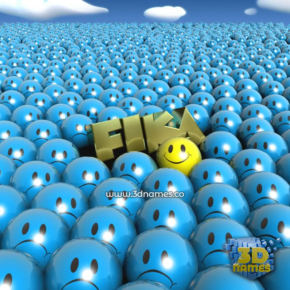 fika in Special Smileys style - 3D name wallpaper
