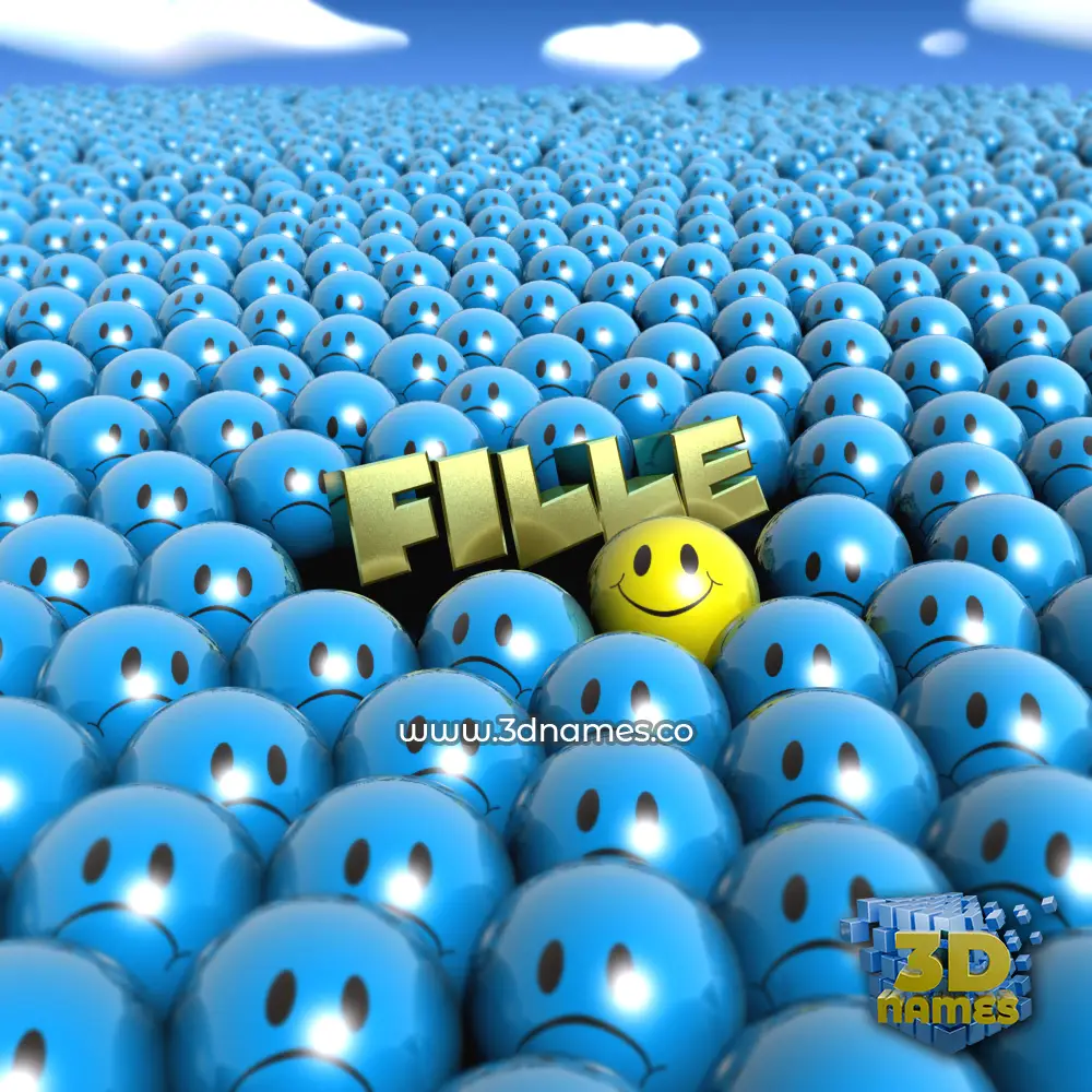 fille in Special Smileys style - 3D name wallpaper