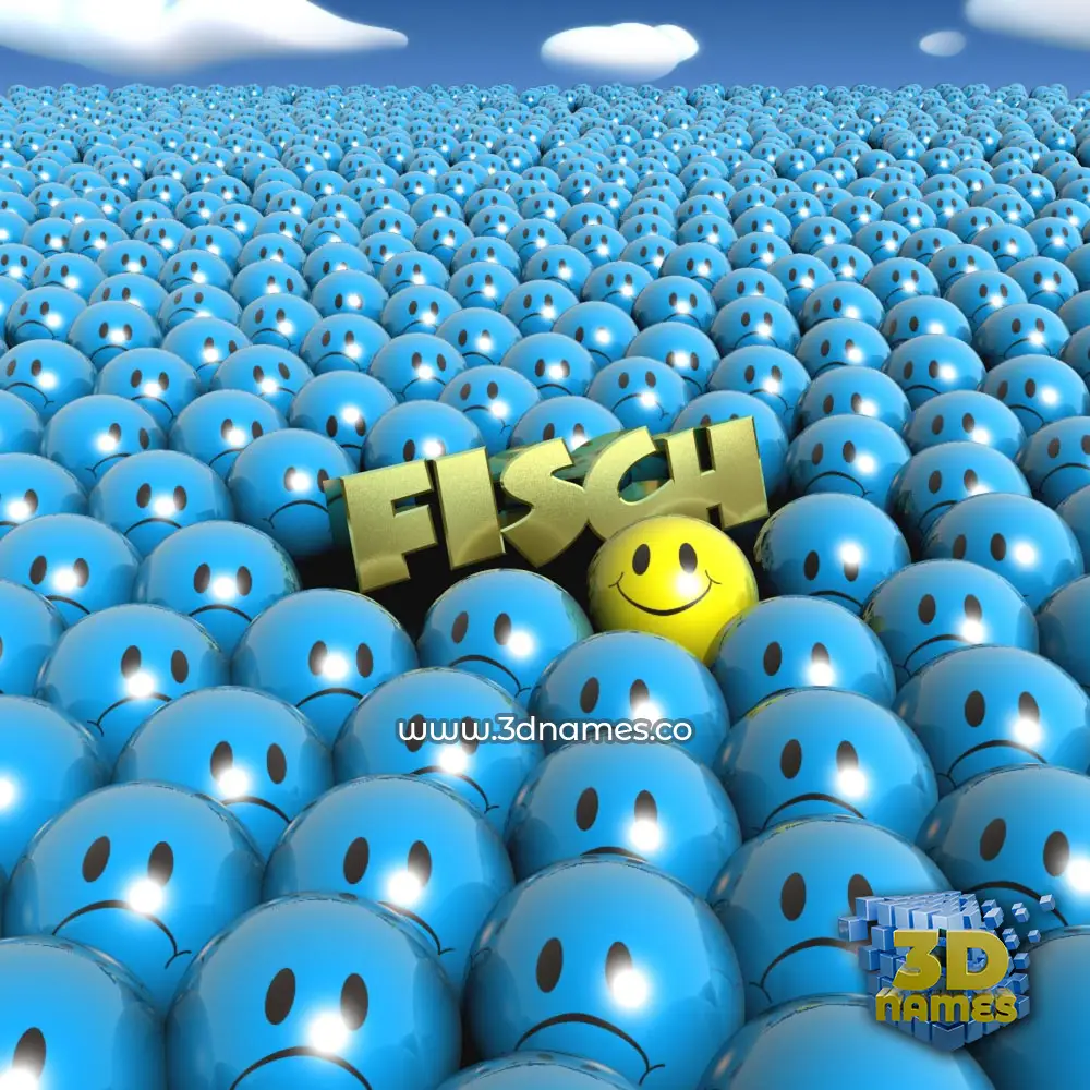 fisch in Special Smileys style - 3D name wallpaper