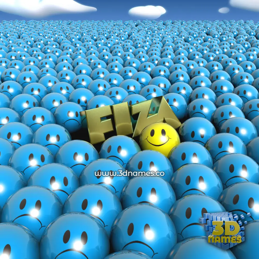fiza in Special Smileys style - 3D name wallpaper