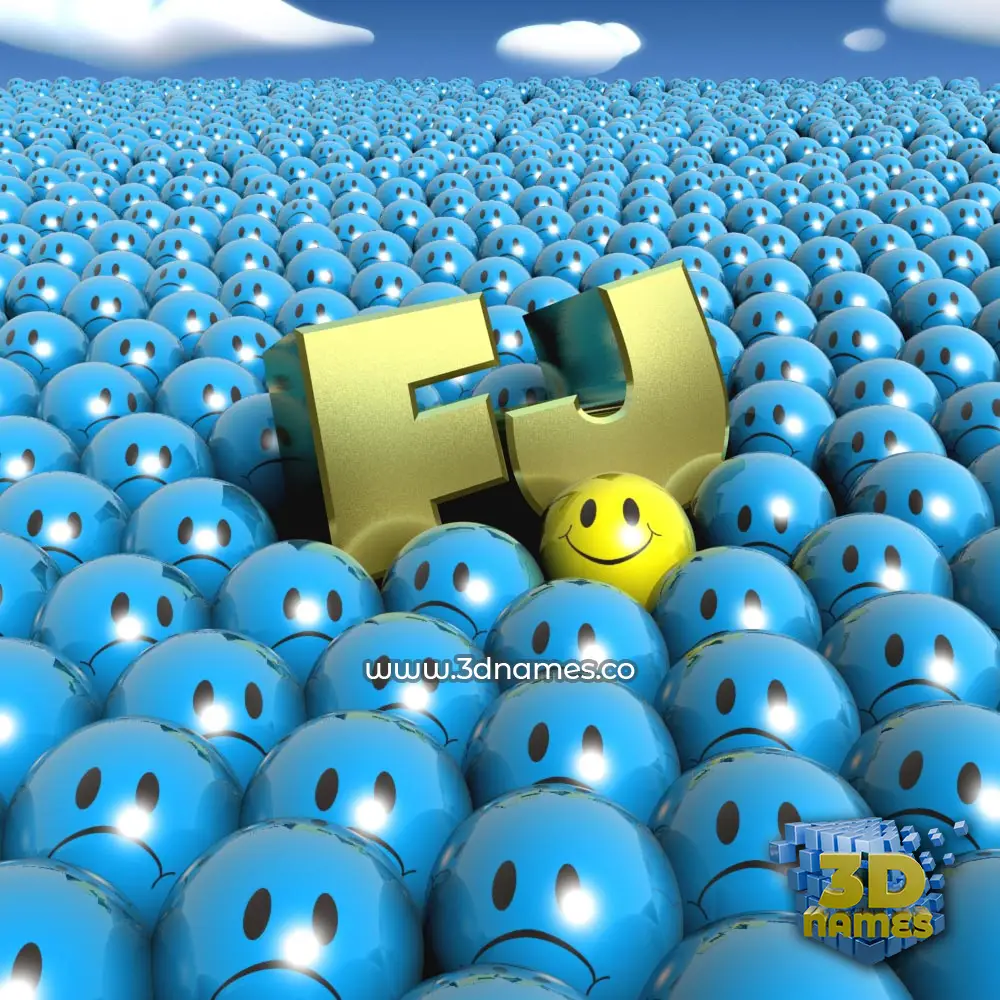 fj in Special Smileys style - 3D name wallpaper