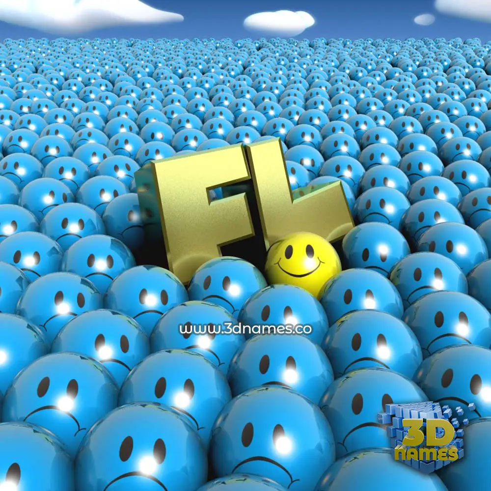 fl in Special Smileys style - 3D name wallpaper