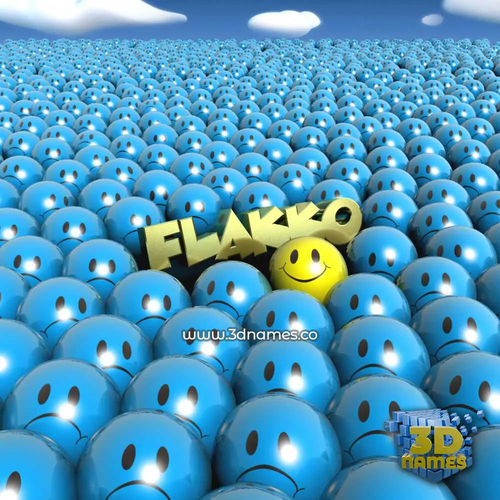 flakko in Special Smileys style - 3D name wallpaper