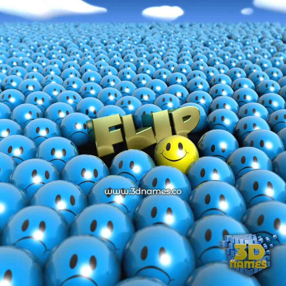 flip in Special Smileys style - 3D name wallpaper