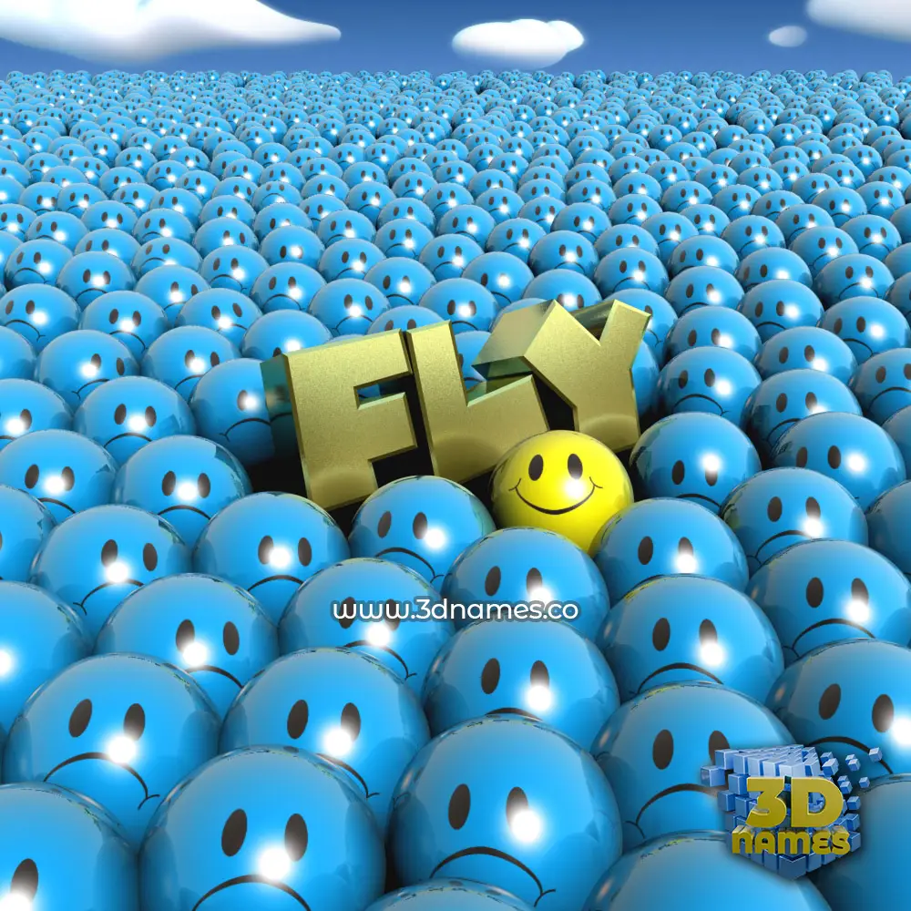 fly in Special Smileys style - 3D name wallpaper