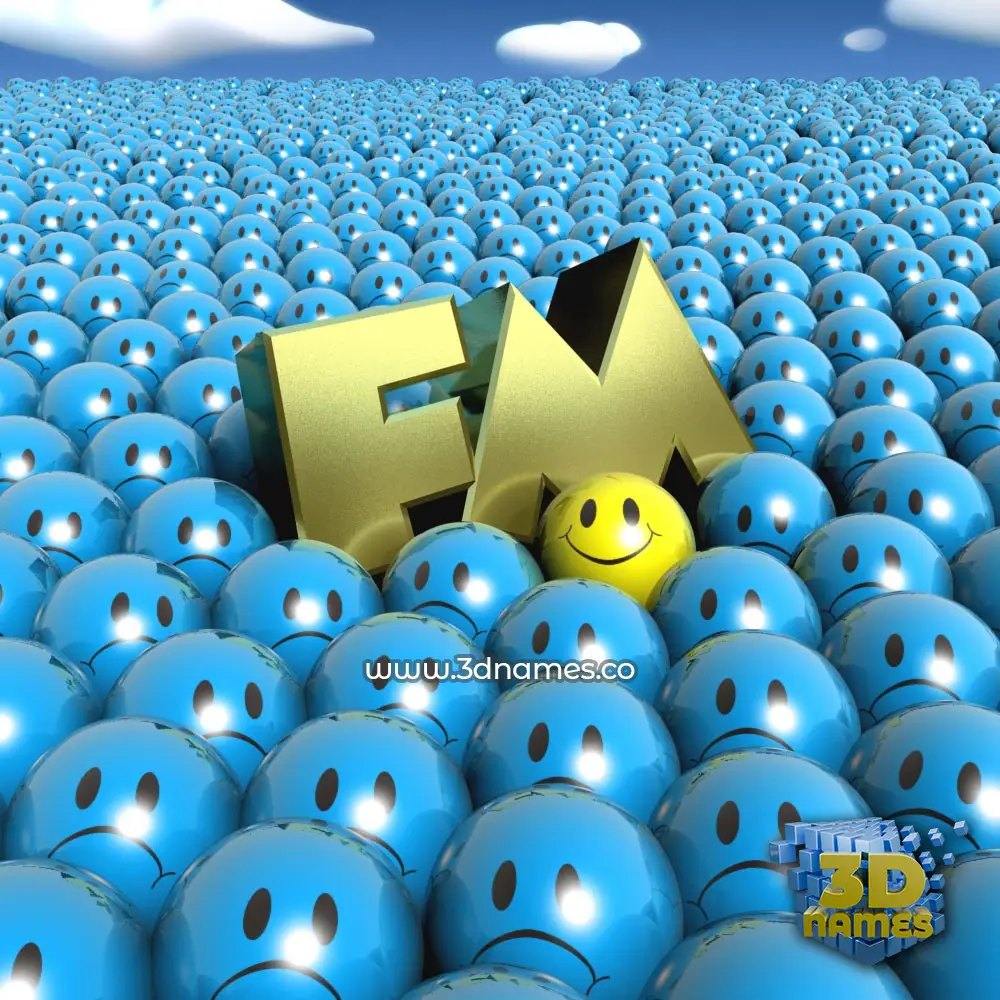 fm in Special Smileys style - 3D name wallpaper