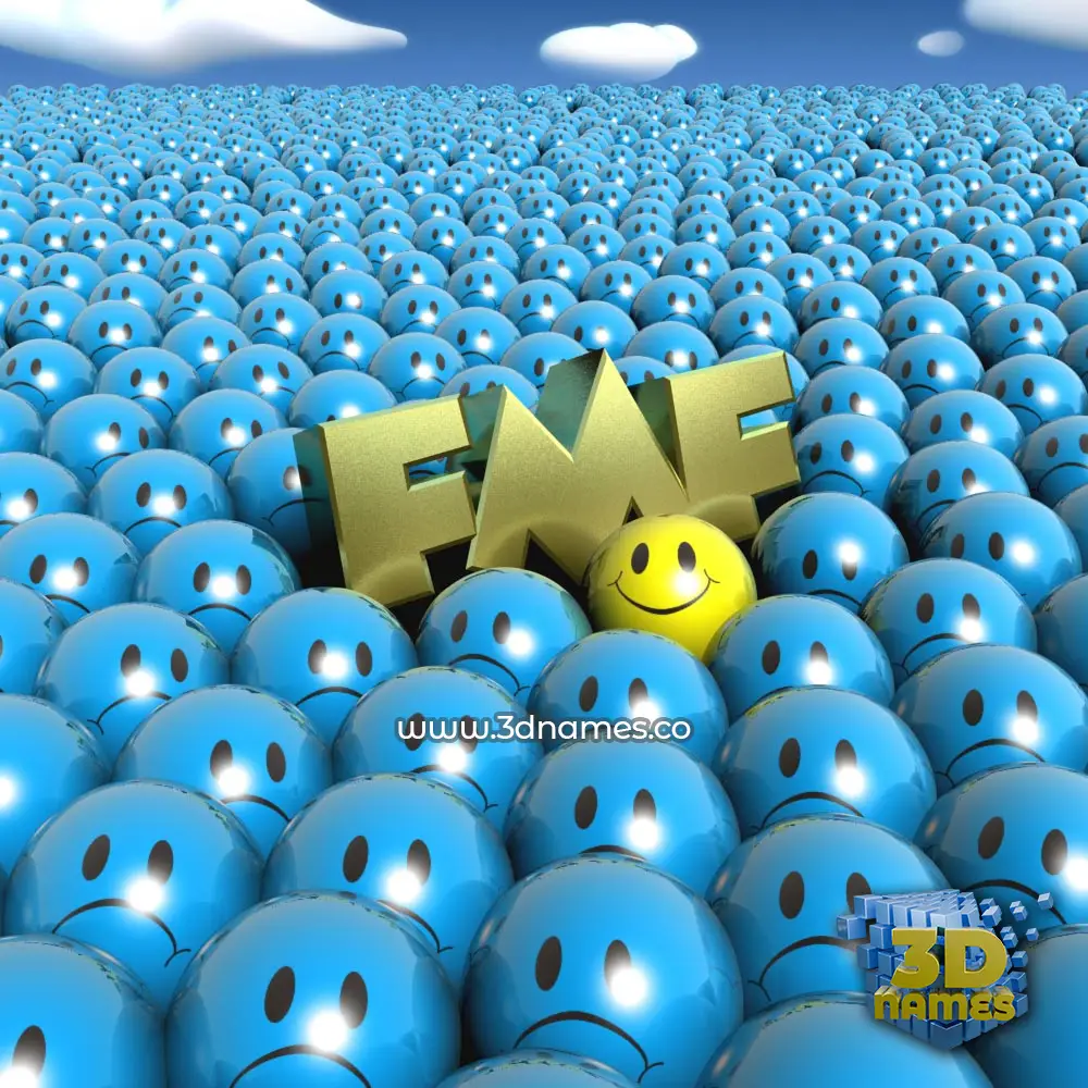 fmf in Special Smileys style - 3D name wallpaper