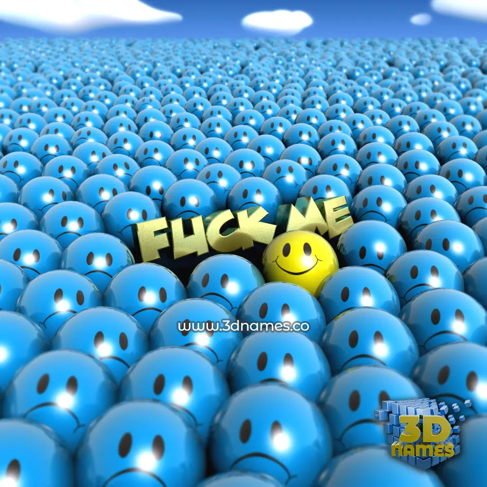 fuck me in Special Smileys style - 3D name wallpaper