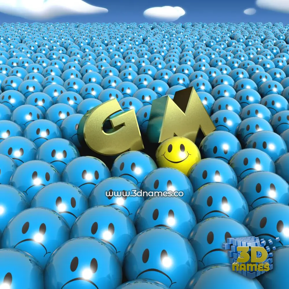 g m in Special Smileys style - 3D name wallpaper