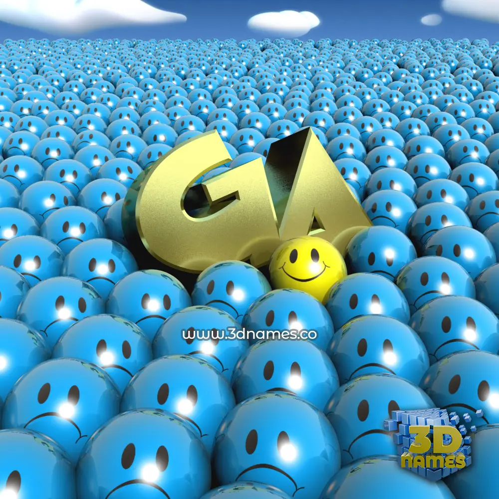 ga in Special Smileys style - 3D name wallpaper