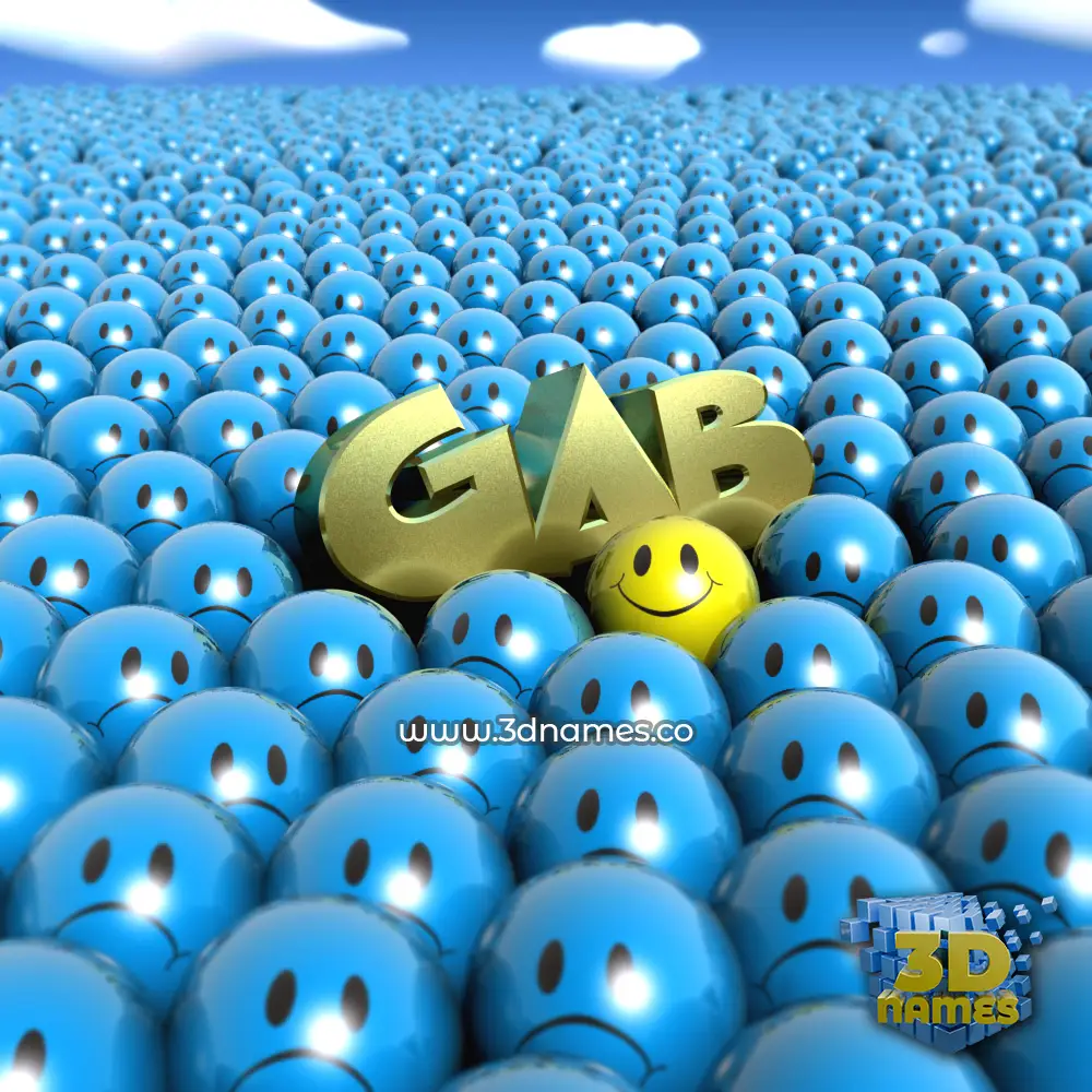 gab in Special Smileys style - 3D name wallpaper