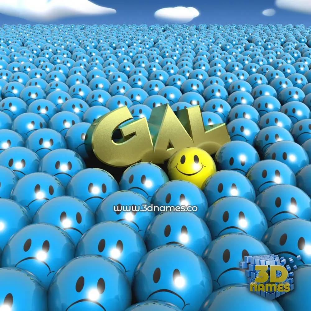 gal in Special Smileys style - 3D name wallpaper