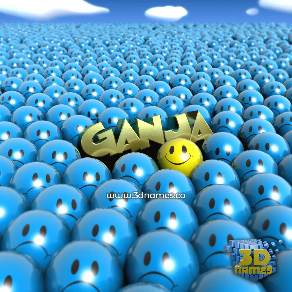 ganja in Special Smileys style - 3D name wallpaper