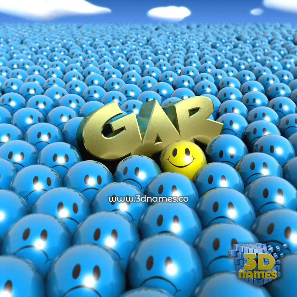 gar in Special Smileys style - 3D name wallpaper