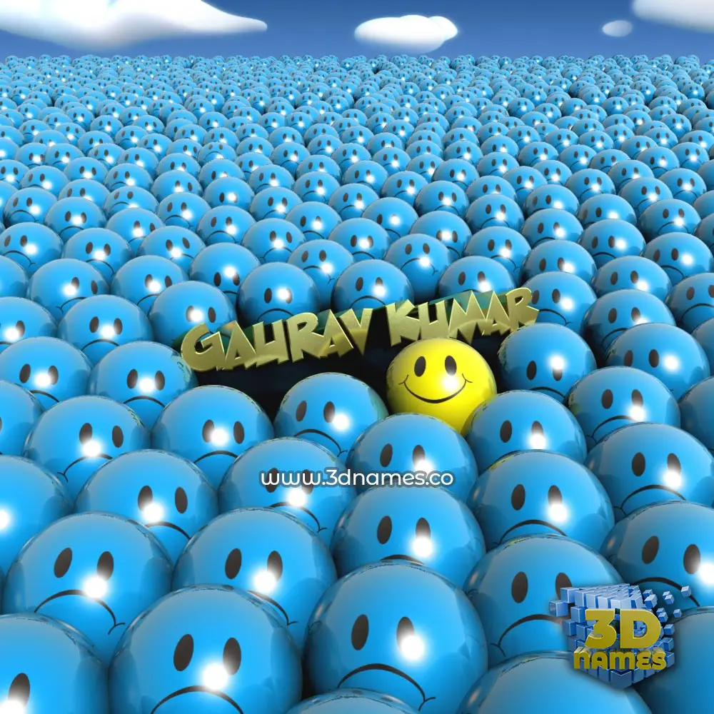 gaurav kumar in Special Smileys style - 3D name wallpaper