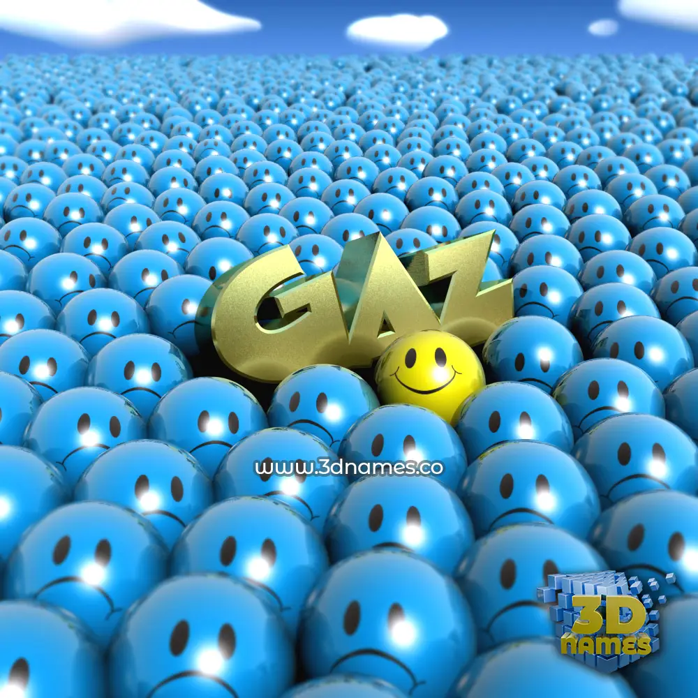 gaz in Special Smileys style - 3D name wallpaper