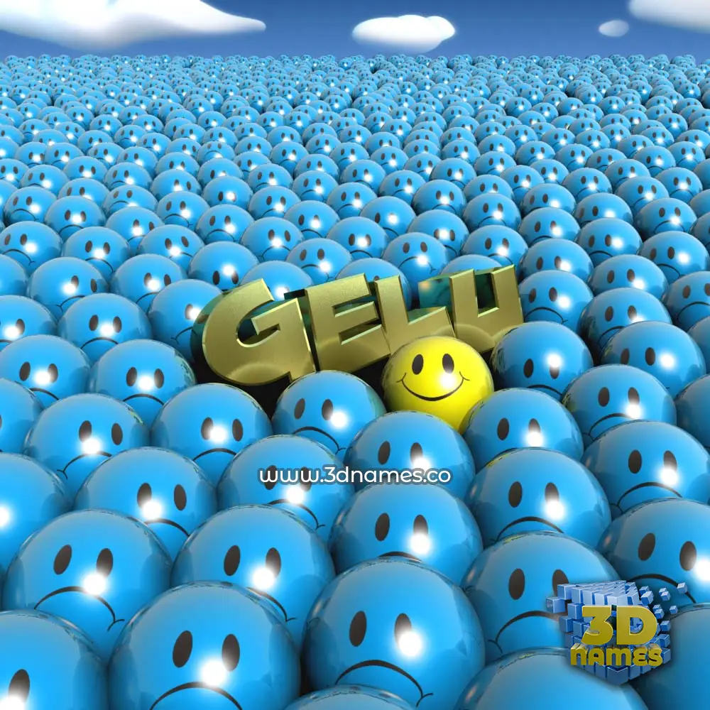 gelu in Special Smileys style - 3D name wallpaper