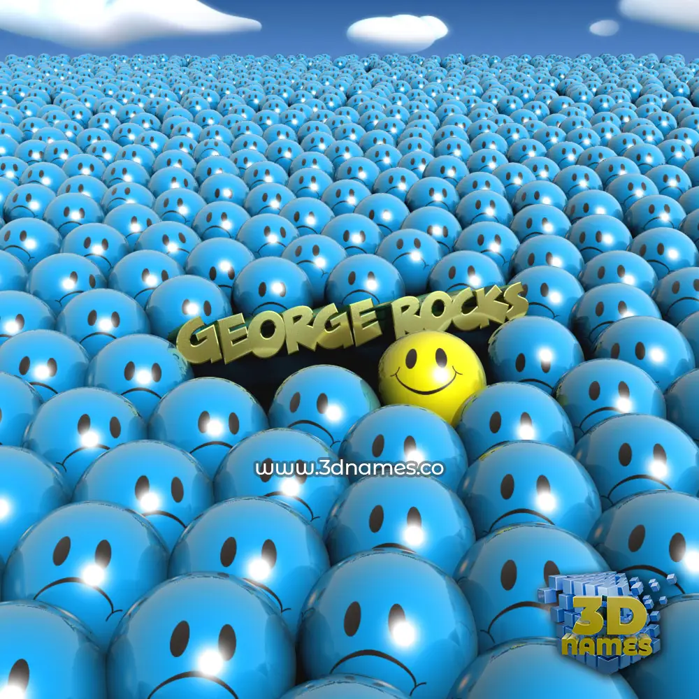 george rocks in Special Smileys style - 3D name wallpaper