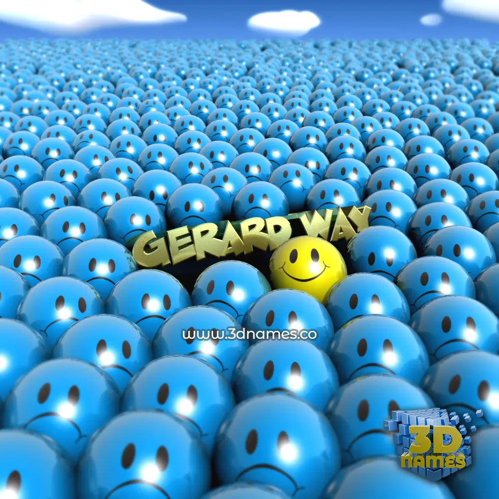 gerard way in Special Smileys style - 3D name wallpaper