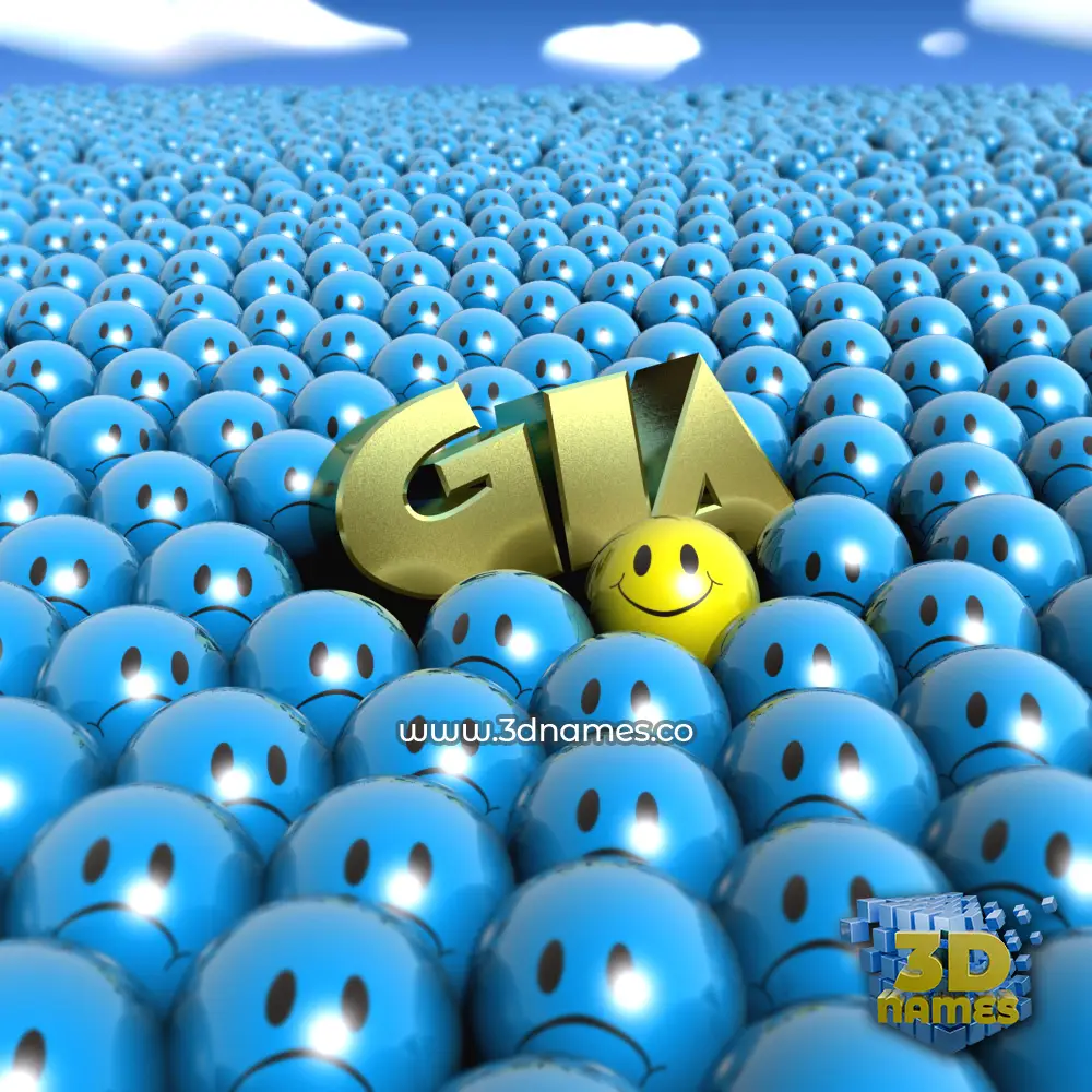 gia in Special Smileys style - 3D name wallpaper