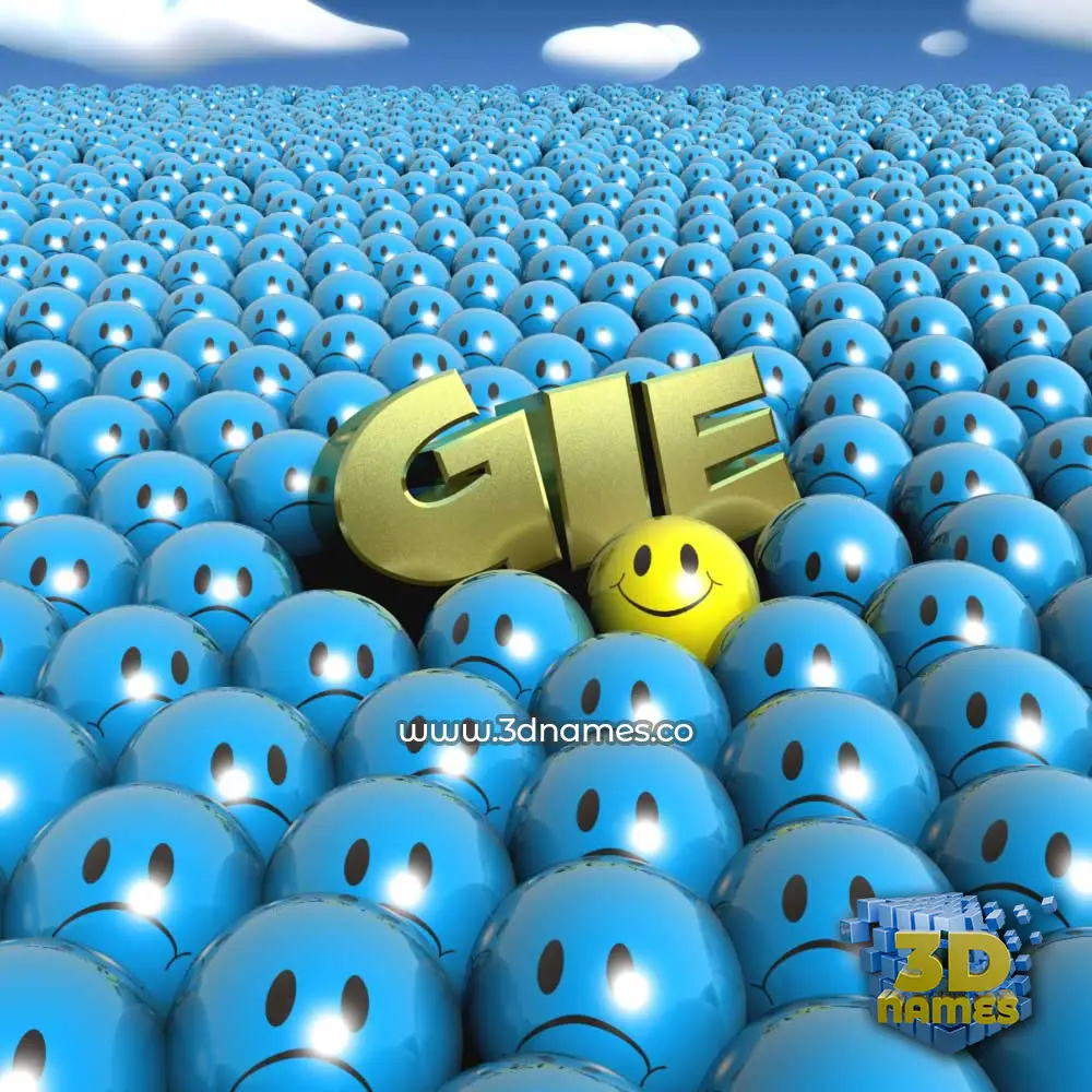 gie in Special Smileys style - 3D name wallpaper