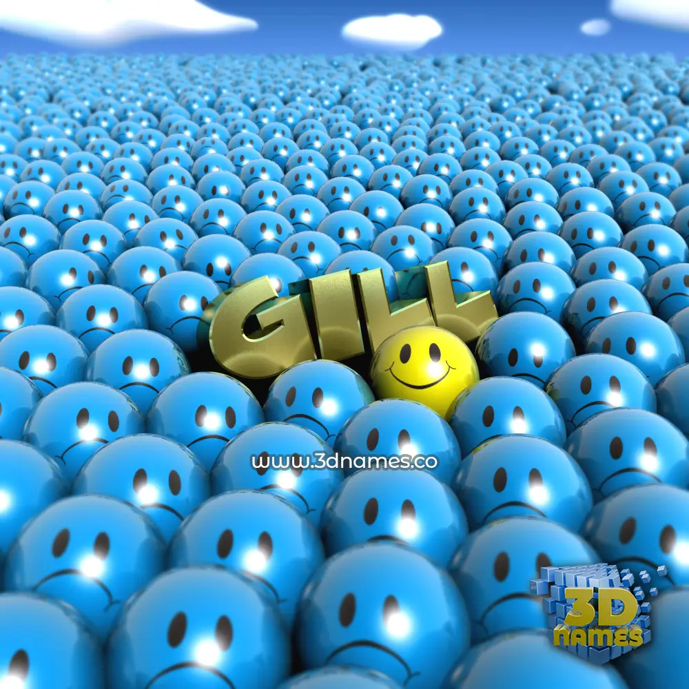 gill in Special Smileys style - 3D name wallpaper