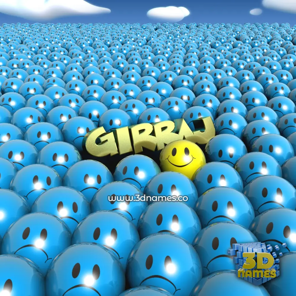 girraj in Special Smileys style - 3D name wallpaper