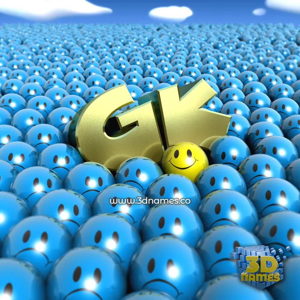 gk in Special Smileys style - 3D name wallpaper