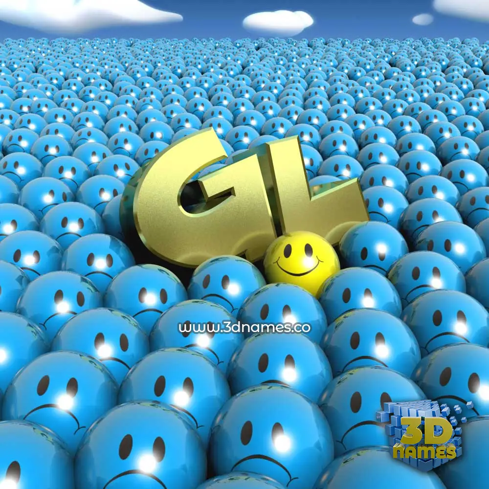 gl in Special Smileys style - 3D name wallpaper