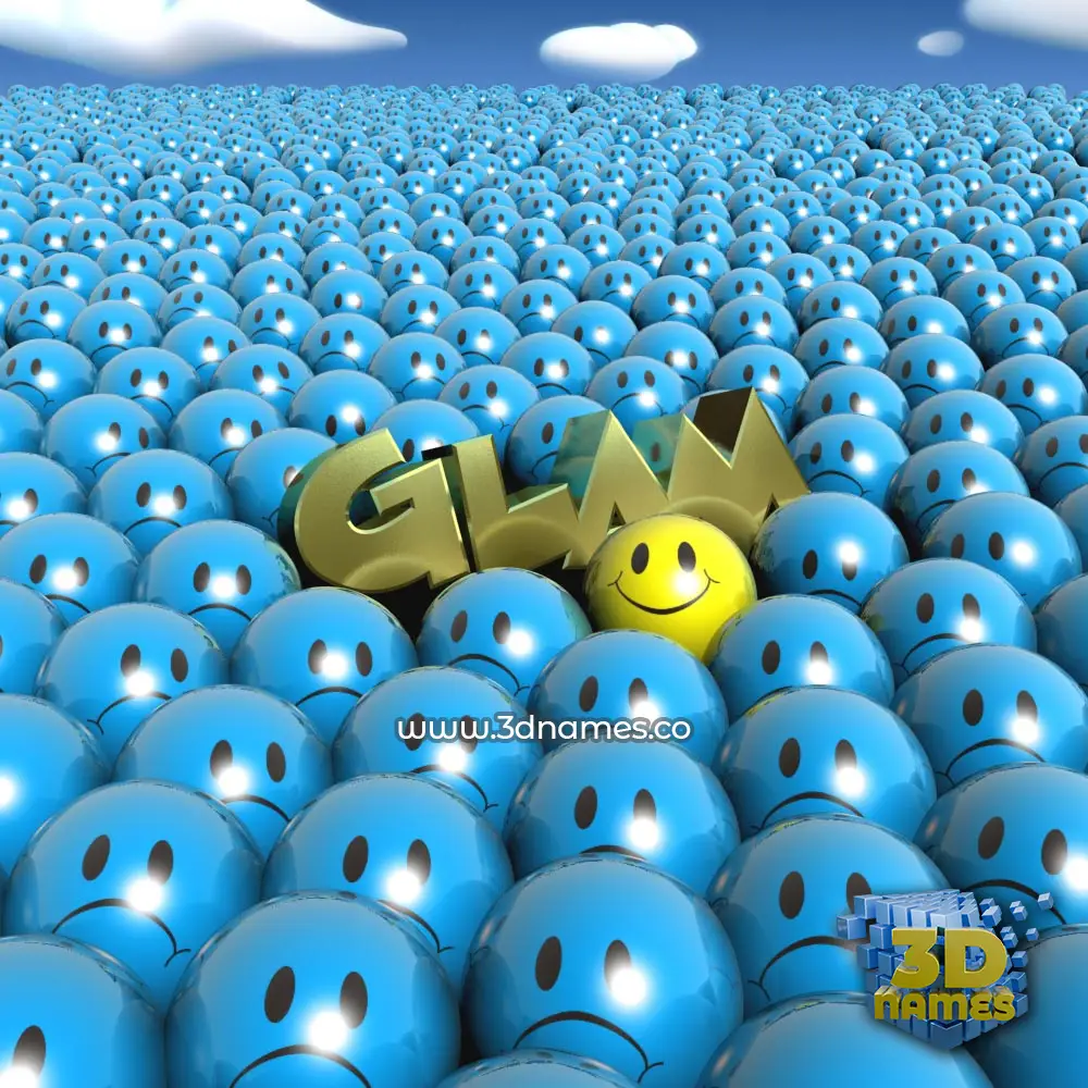 glam in Special Smileys style - 3D name wallpaper