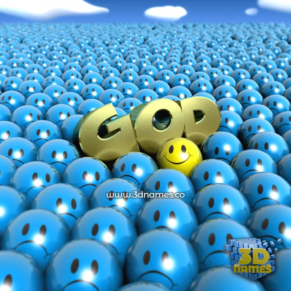 god in Special Smileys style - 3D name wallpaper
