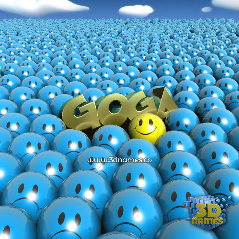 goga in Special Smileys style - 3D name wallpaper